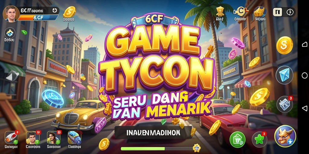 Tampilan gameplay <strong>6CF</strong> yang penuh strategi dan kreasi bisnis.