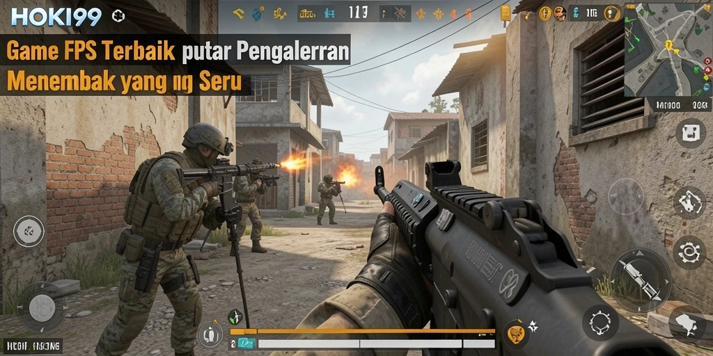 Tampilan menegangkan dari gameplay HOKI99 dengan aksi menembak yang seru.