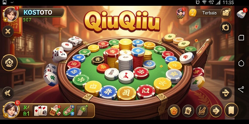 Screenshot menampilkan aksi seru dalam permainan QiuQiu.
