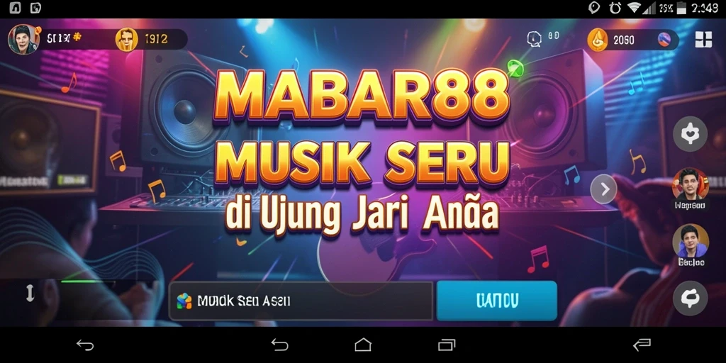 Tampilan gameplay MABAR88 yang menampilkan berbagai lagu musik.