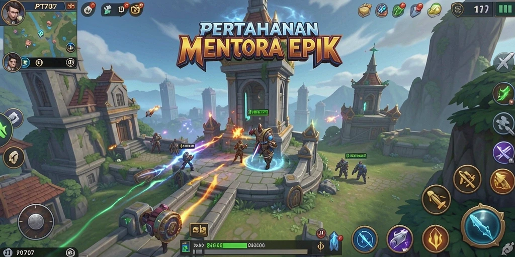 Tampilan gameplay PT707 yang mendebarkan dalam Tower Defense.