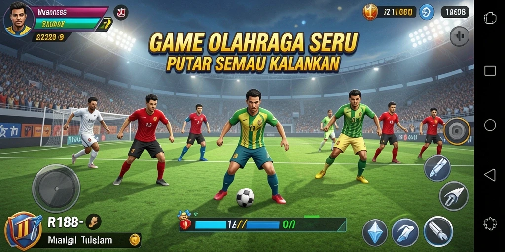 Tampilan gameplay seru dalam RI188 yang menggambarkan pertandingan olahraga.
