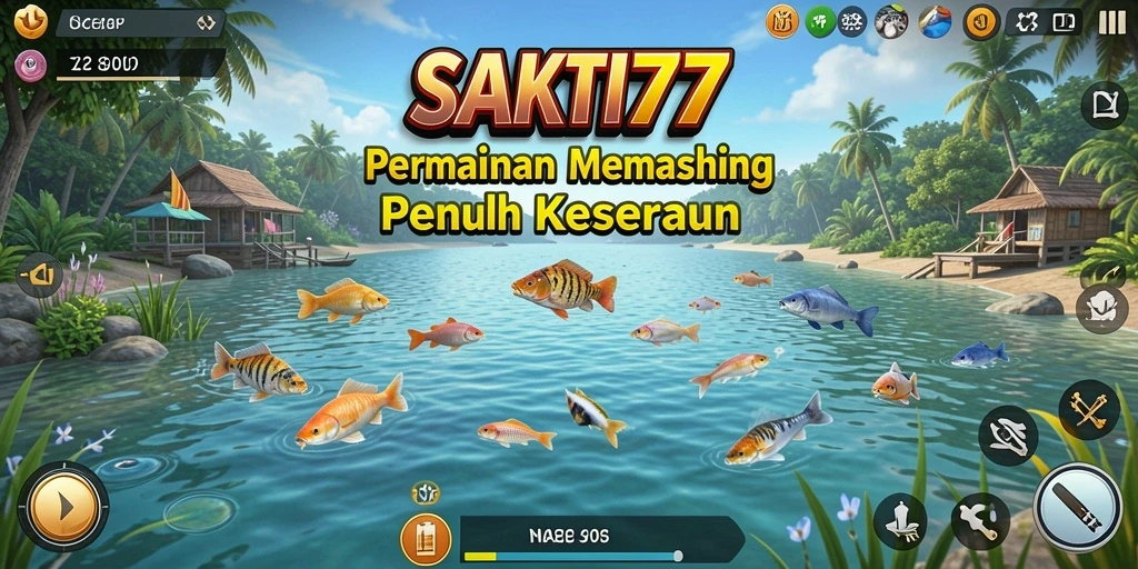 Tampilan gameplay memancing yang seru dengan suasana alami.