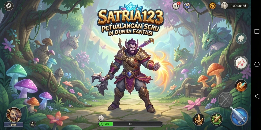 Tangkapan layar gameplay SATRIA123 menampilkan aksi berbasis petualangan yang mendalam.