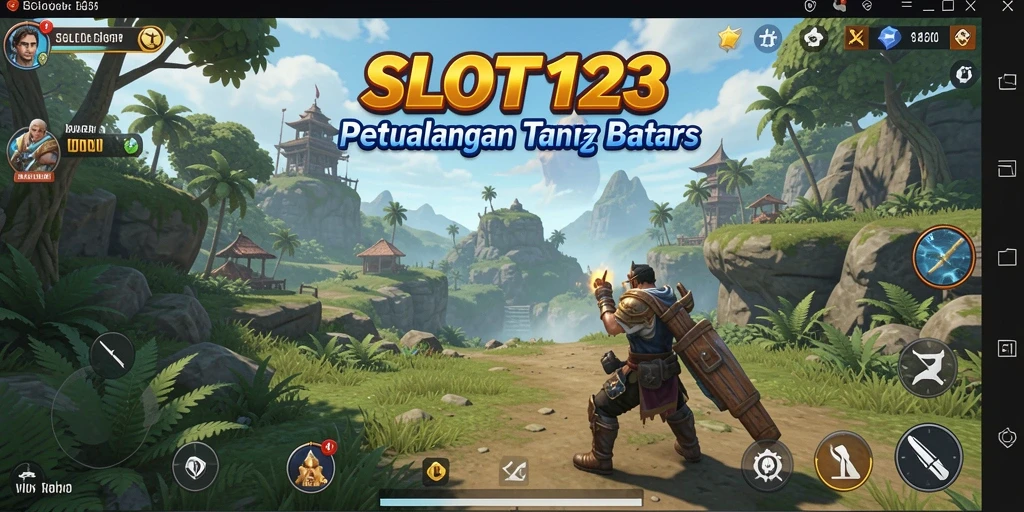 Screenshot gameplay <strong>SLOT123</strong> menunjukkan petualangan seru di dunia terbuka.