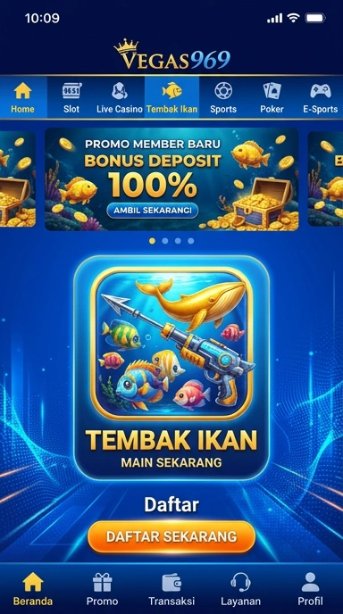 Tampilan layar utama aplikasi vegas969 yang memudahkan navigasi.